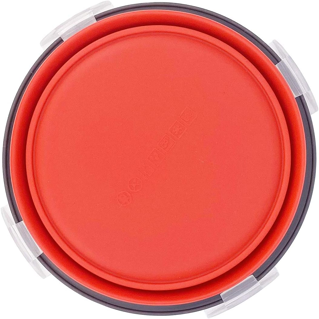 CARTINTS 1200ml Large Collapsible Meal Prep Containers, Reusable Silicone Food Storage Containers, Stackable Fridge Storage Containers, With Leakproof Lids, Microwave and Freezer Safe, Blue