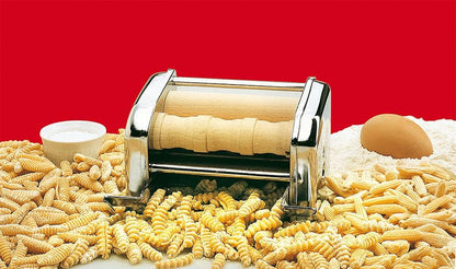 Pasta Maker Machine by Imperia- Heavy Duty Steel Construction w Easy Lock Dial and Wood Grip Handle- Model 190
