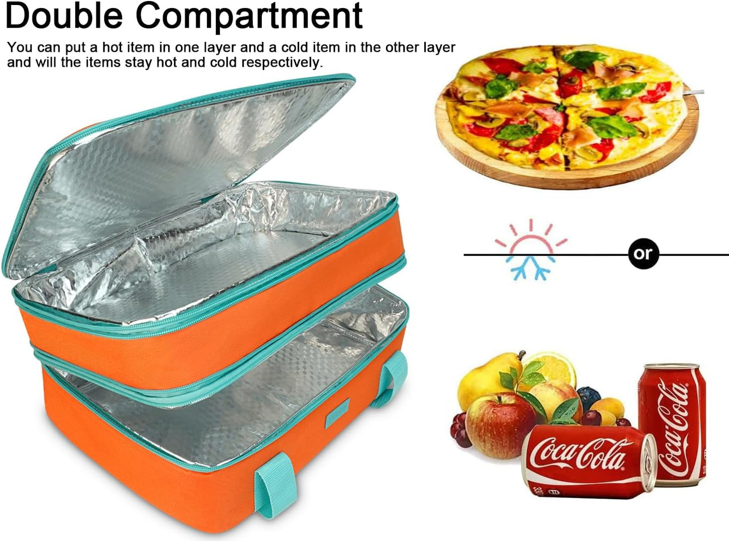 Expandable Casserole Carrier Bag - Double Decker Food Bag, Insulated Casserole Carrier for Hot or Cold Food, Lasagna Holder Tote for Picnics,Beaches,Traveling or Gifts