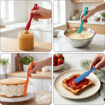 5-Piece Silicone Jar Spatula Set, 10-Inch Long Skinny Spatulas