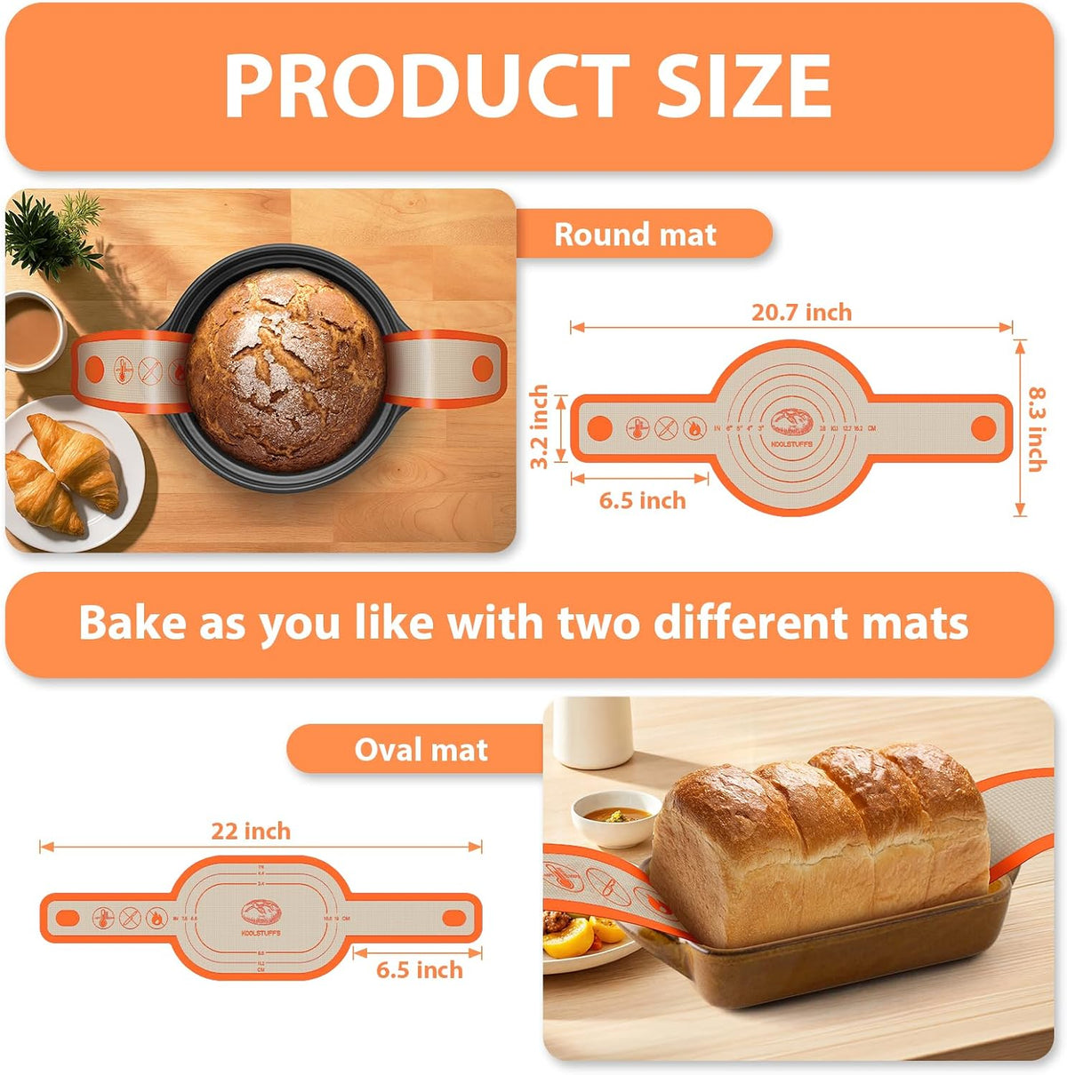 Silicone Baking Mat, Nonstick & Reusable