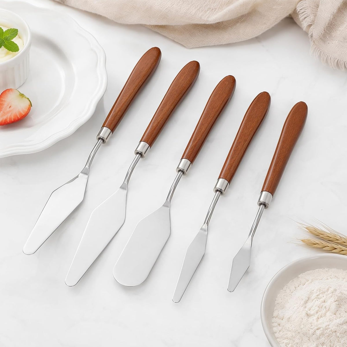 5 Pcs Cake Cream Spatula,Offset Spatula Palette Knife for Cake Decorating