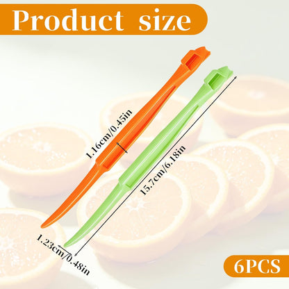 6 Pcs Orange Peeler Tools, Plastic Citrus Peel Cutter