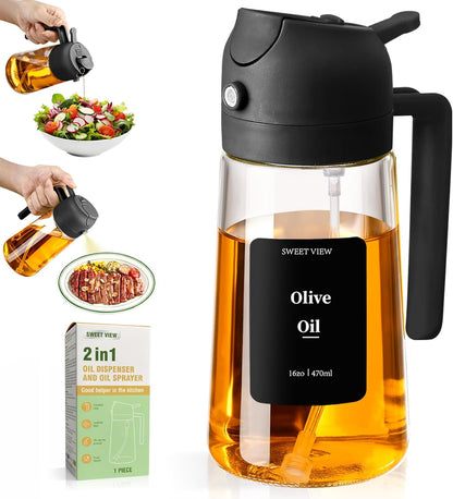 SWEET VIEW Olive Oil Sprayer for Cooking 16oz/470ml