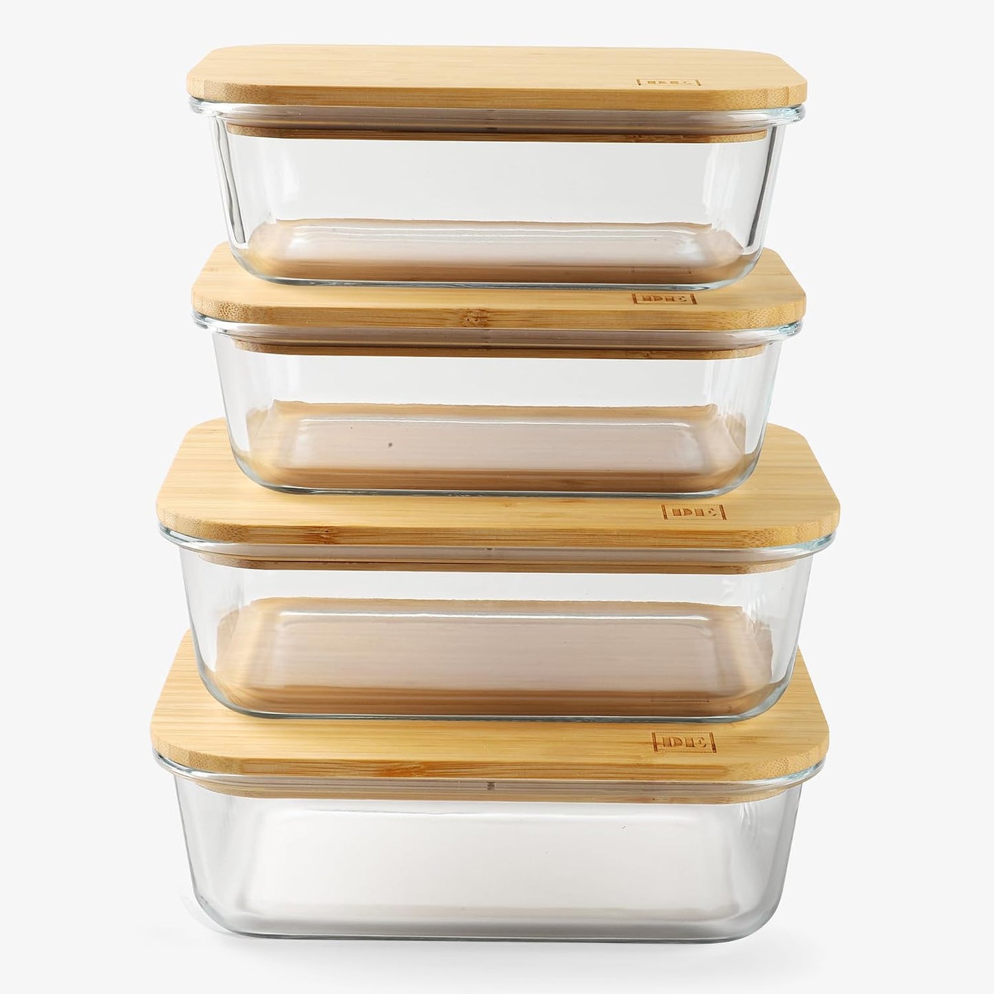Glass Food Storage Containers with Bamboo Lids (4-Pack, 36oz) Airtight, Leakproof, BPA-Free Borosilicate Glass Meal Prep Containers – Eco-Friendly, Oven/Microwave/Freezer Safe-Plastic-Free & Reusable