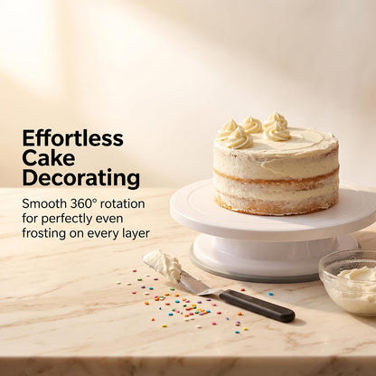 3 Pcs 11 Inch Rotating Cake Turntable, Smooth 360° Revolving Cake Stand
