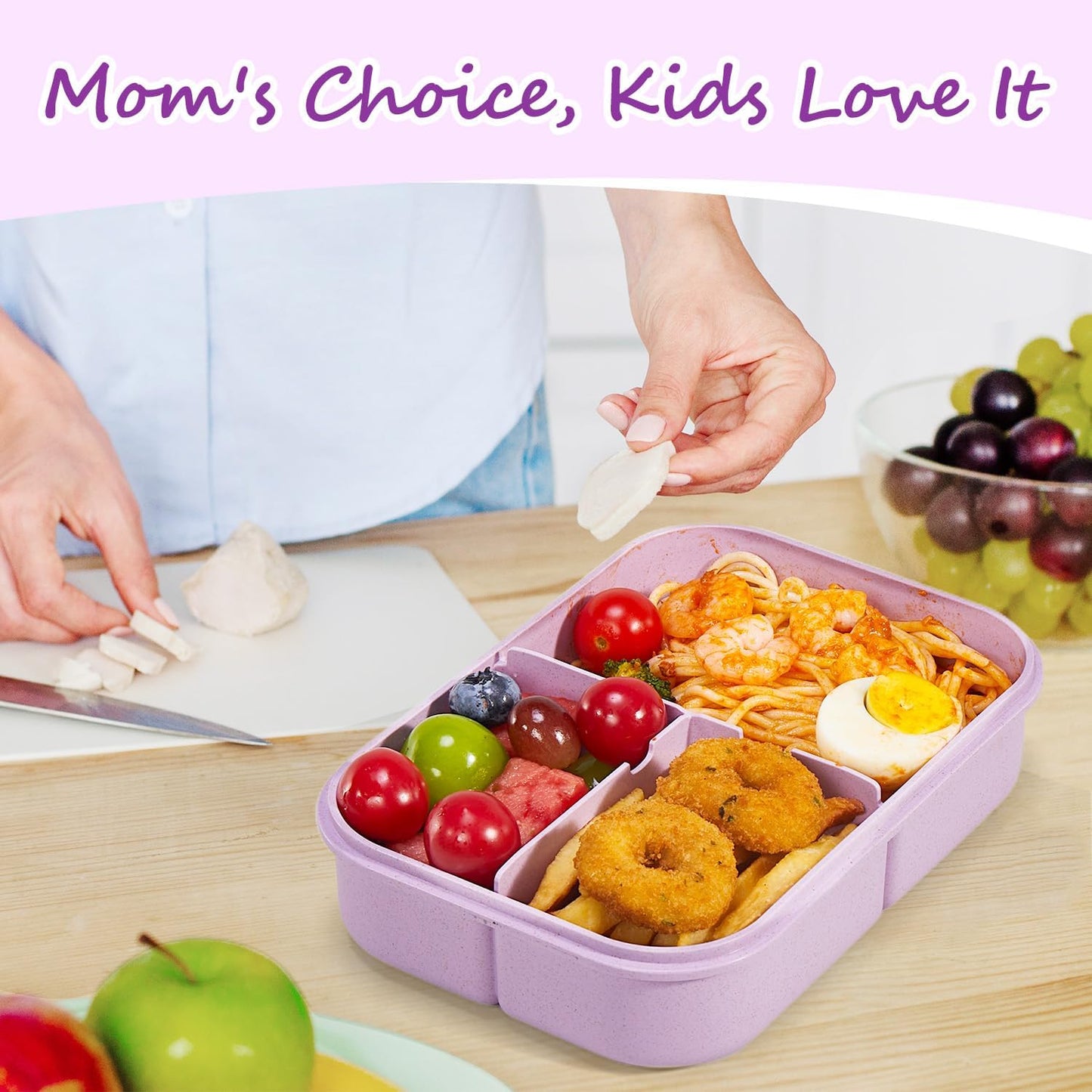 MISS BIG® Bento Box,Bento Box Adult,Lunch Box,Leak Proof Lunch Containers,No BPAs and No Chemical Dyes Bento Lunch Box,Dishwasher and Microwave Safe Lunch Containers for Adults(1900ml Gray)