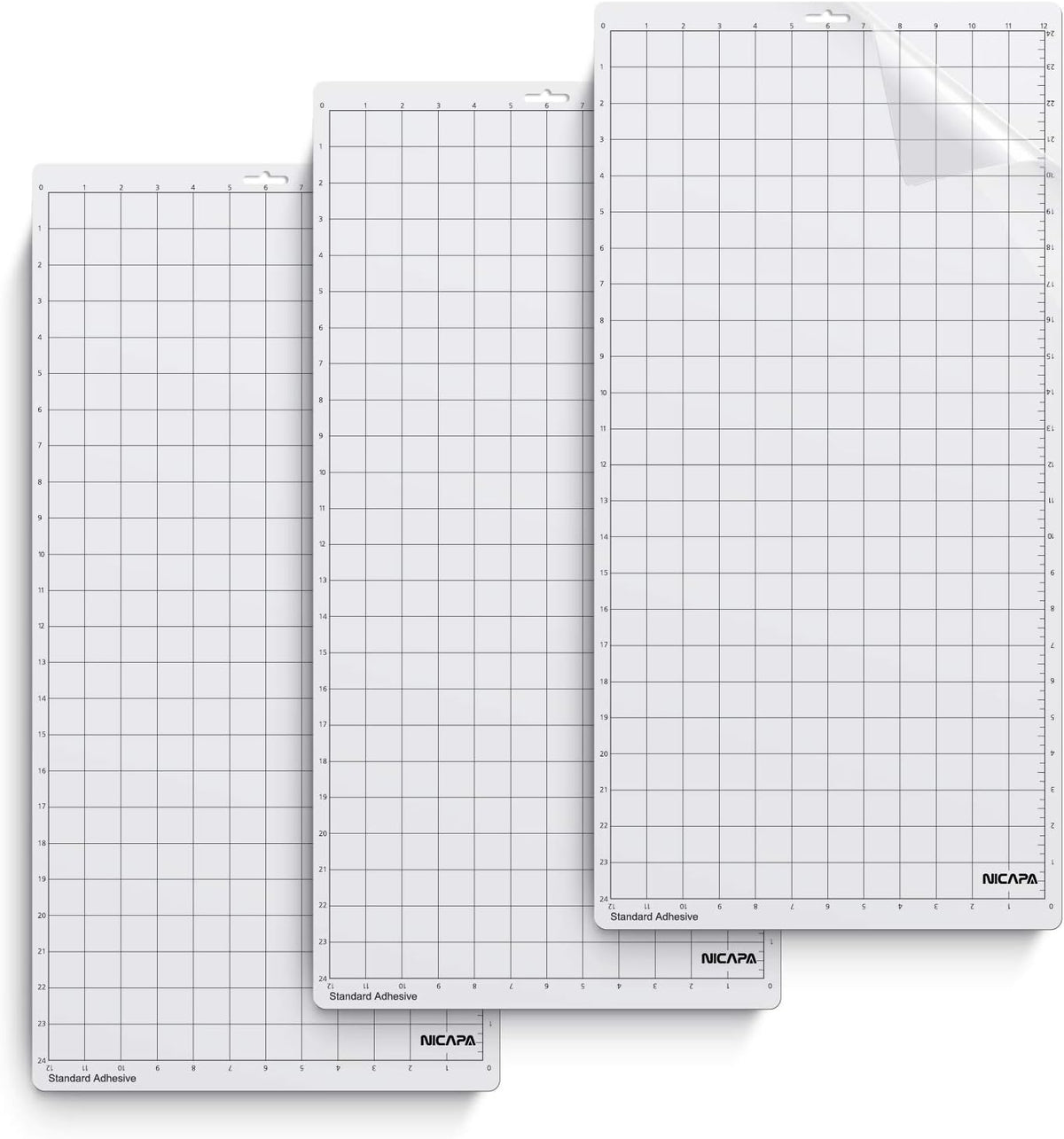Cutting Mat for Silhouette Cameo 3/2/1 [Standard-Grip,12x24 inch 3pack] Adhesive&Sticky Non-Slip Flexible Square Gridded Cut Mats Replacement Accessories Set Matts Vinyl Craft Sewing Cloth …