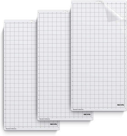 Cutting Mat for Silhouette Cameo 3/2/1 [Standard-Grip,12x24 inch 3pack] Adhesive&Sticky Non-Slip Flexible Square Gridded Cut Mats Replacement Accessories Set Matts Vinyl Craft Sewing Cloth …