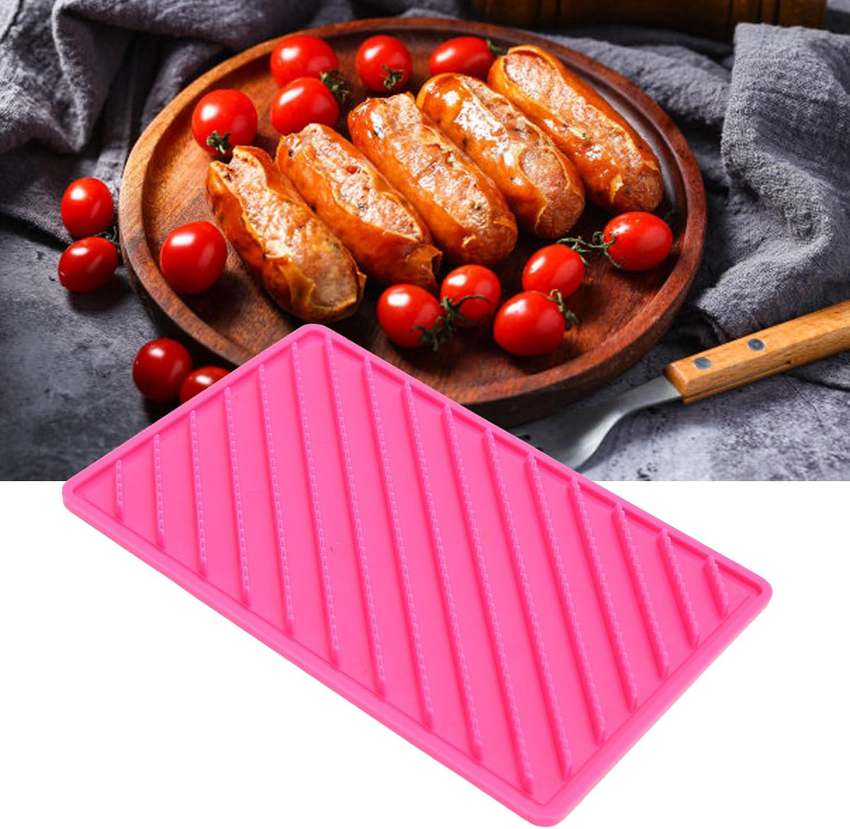 Cyrank Hot Dog Cutter Tool, Curly Hot Dog Sausage Cutter Multifunctional Sausage Criss Cross Handle Sausage Slicers for BBQ, Grilling, Picnics, Outdoor Cooking, Kitchen