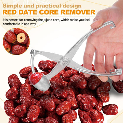 PRETYZOOM Household Cherry Pitter Tool Stainless Steel Core Remover Wear-Resistant Kitchen Gadget for Red Dates Jam Making and Cake Decoration 7.28X1.77X0.39In