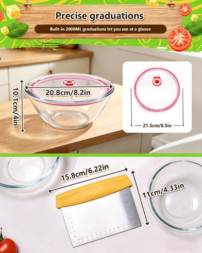 Pizza Dough Proofing Container, 29oz/850ml Stainless Steel Proofing Box with Clear Airtight Lids, Stackable Fermentation Storage for Pizza, Bread, Sourdough, Includes Dough Cutter
