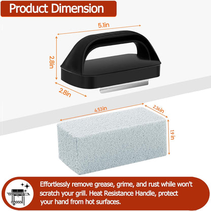 Heavy Duty Griddle Cleaning Brick with Handle, Grill Cleaner for Cleaning Flat top, Pumice Griddle Cleaning Stone Removing Stains for BBQ, Swimming Pool, Sink (5 Pack)