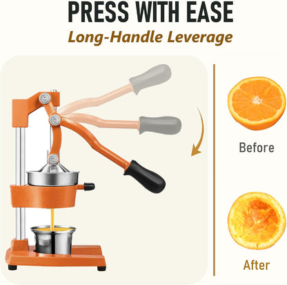 TONGCHANT Cast Iron Manual Juicer for Orange Lemon Citrus Fruit & Lime