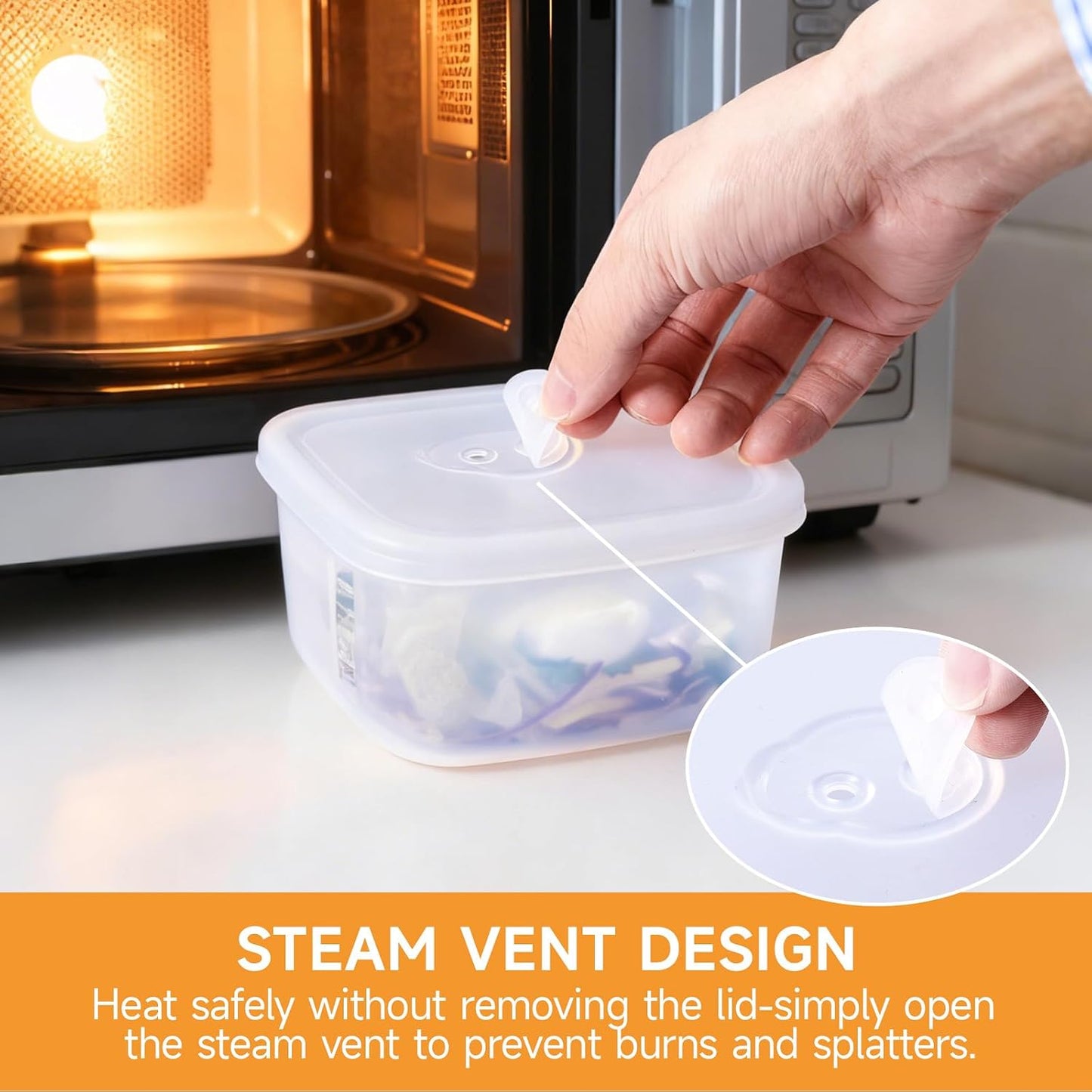 OTB Set of 2 Reusable Silicone Containers Clear, Nesting Leak-free Silicone Food Storage Boxes, BPA Free, Airtight, Dishwasher and Freezer Safe