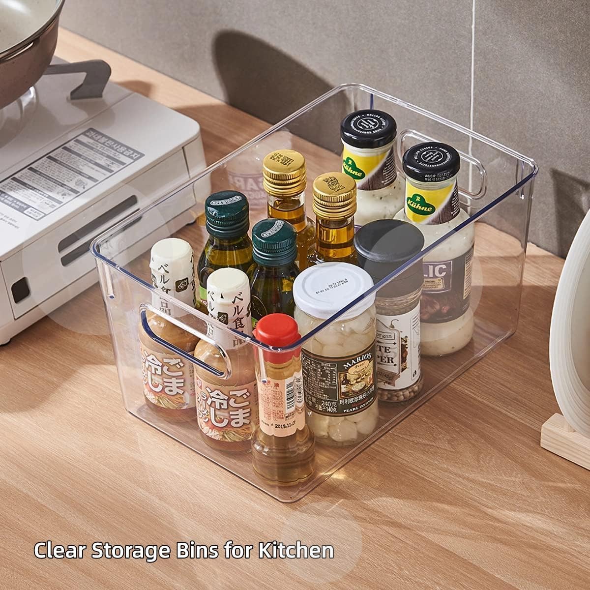 Set of 8 pantry organizers and storage, Clear Plastic Storage Bins for Kitchen Organization, Freezer Storage, Home Edit Containers