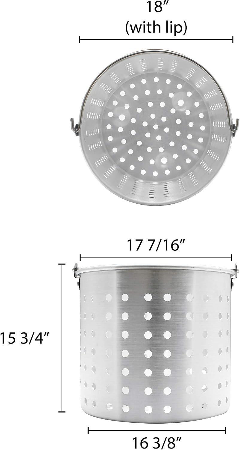 Thunder Group 16-Quart Aluminum Steamer Basket Fits ALSKSP003