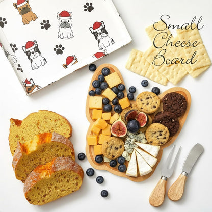 Ziliny Sea Turtle Shaped Cheese Board Set Small Charcuterie Cutting Board Wooden Platter with Knives Forks Funny Serving Trays Turtle Gift for women Christmas Party Kitchen Decoration