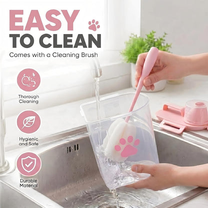 Dog Storage Container with cleaning brush,Measuring Cup,Portable Pet Food Containers with Upgraded Large Spout and Cup for Dogs,Cats,Birds,Small Animals(White)