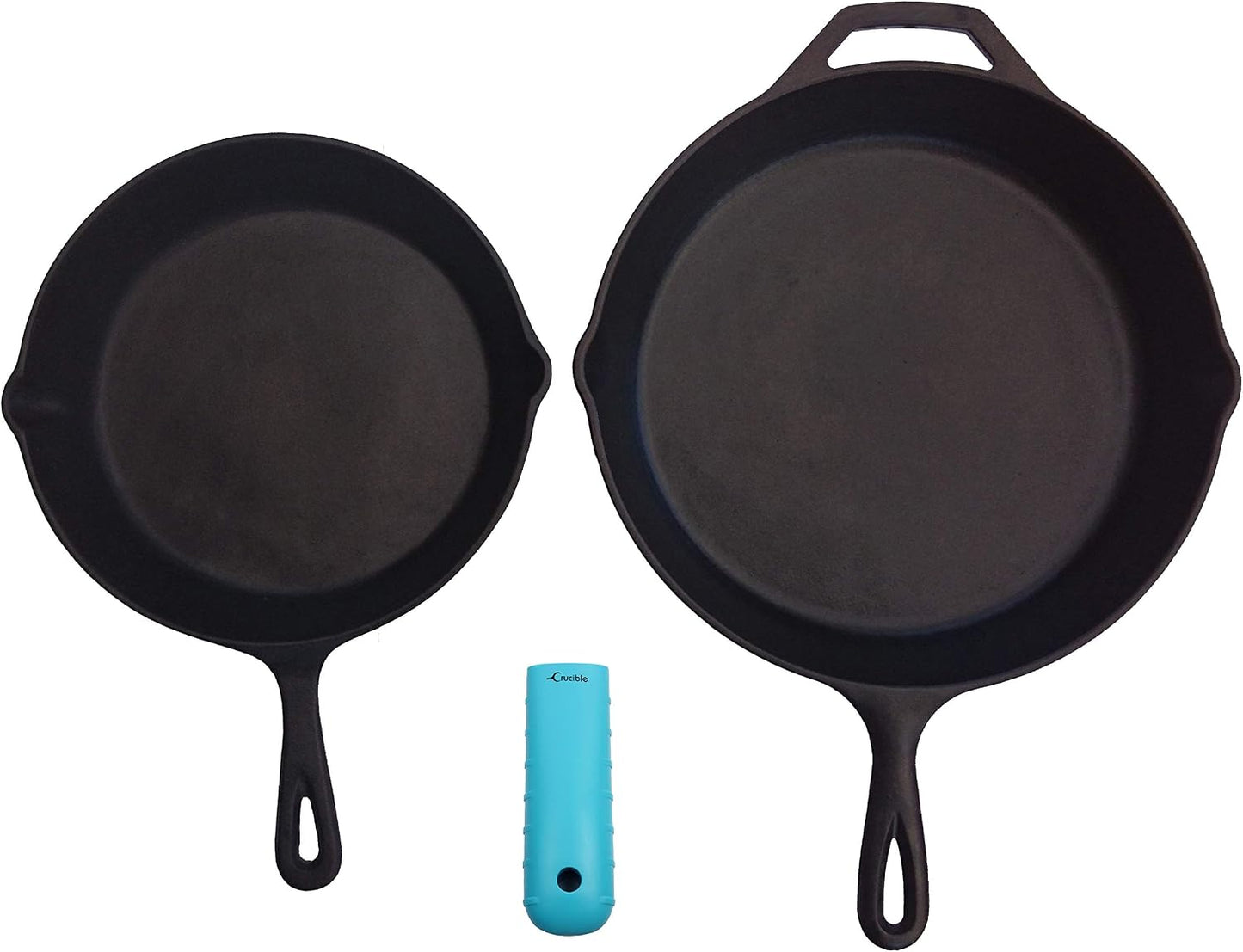 Silicone Hot Handle Holder, Potholder (Extra Thick Red) for Cast Iron Skillets, Pans, Frying Pans & Griddles, Metal and Aluminum Cookware Handles - Sleeve Grip, Handle Cover