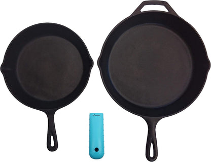 Silicone Hot Handle Holder, Potholder (Extra Thick Red) for Cast Iron Skillets, Pans, Frying Pans & Griddles, Metal and Aluminum Cookware Handles - Sleeve Grip, Handle Cover