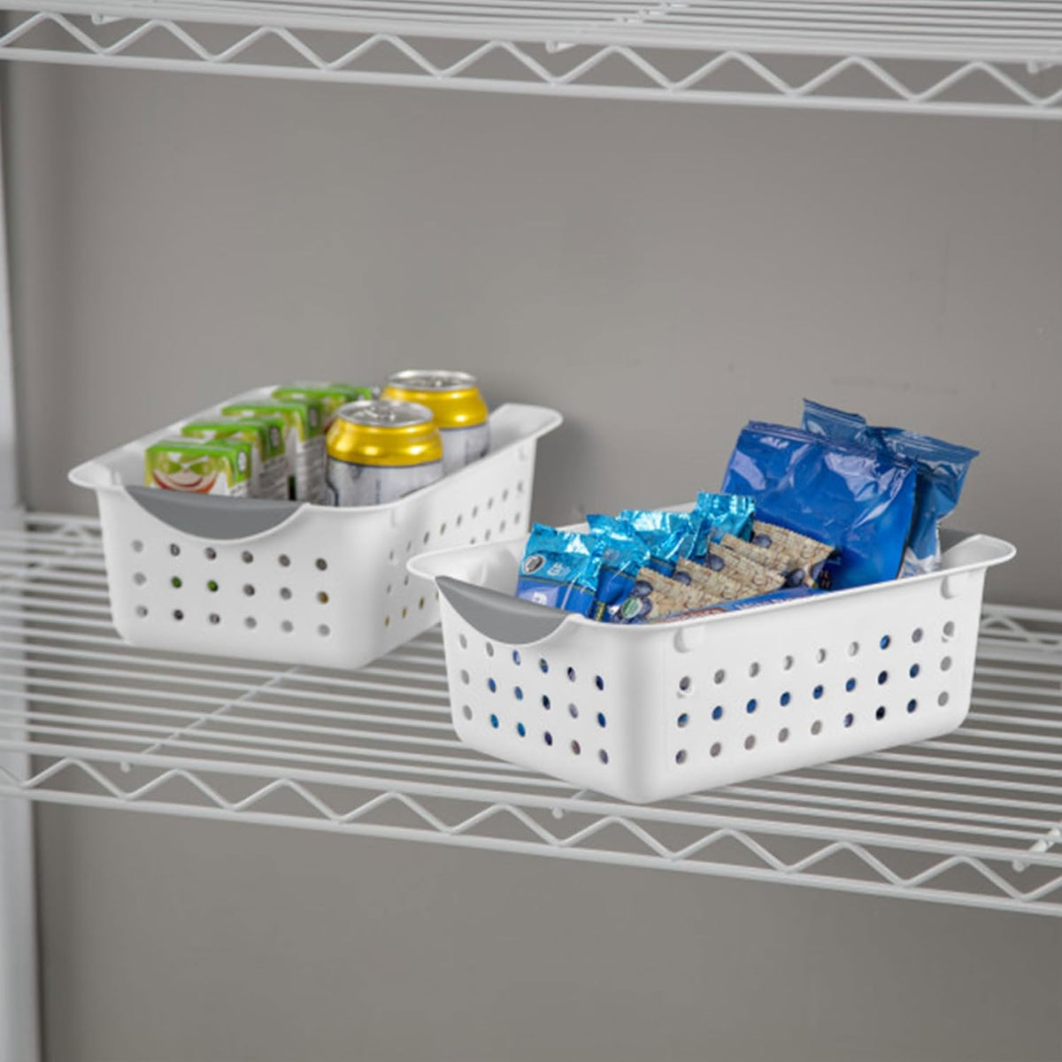 Sterilite 6-Pack Medium Ultra Basket, Open Top Plastic Storage Organizer, White - Classic Baskets for Organizing Countertops, Pantry Shelves, Kitchen Cabinets, Laundry Rooms or Home Offices