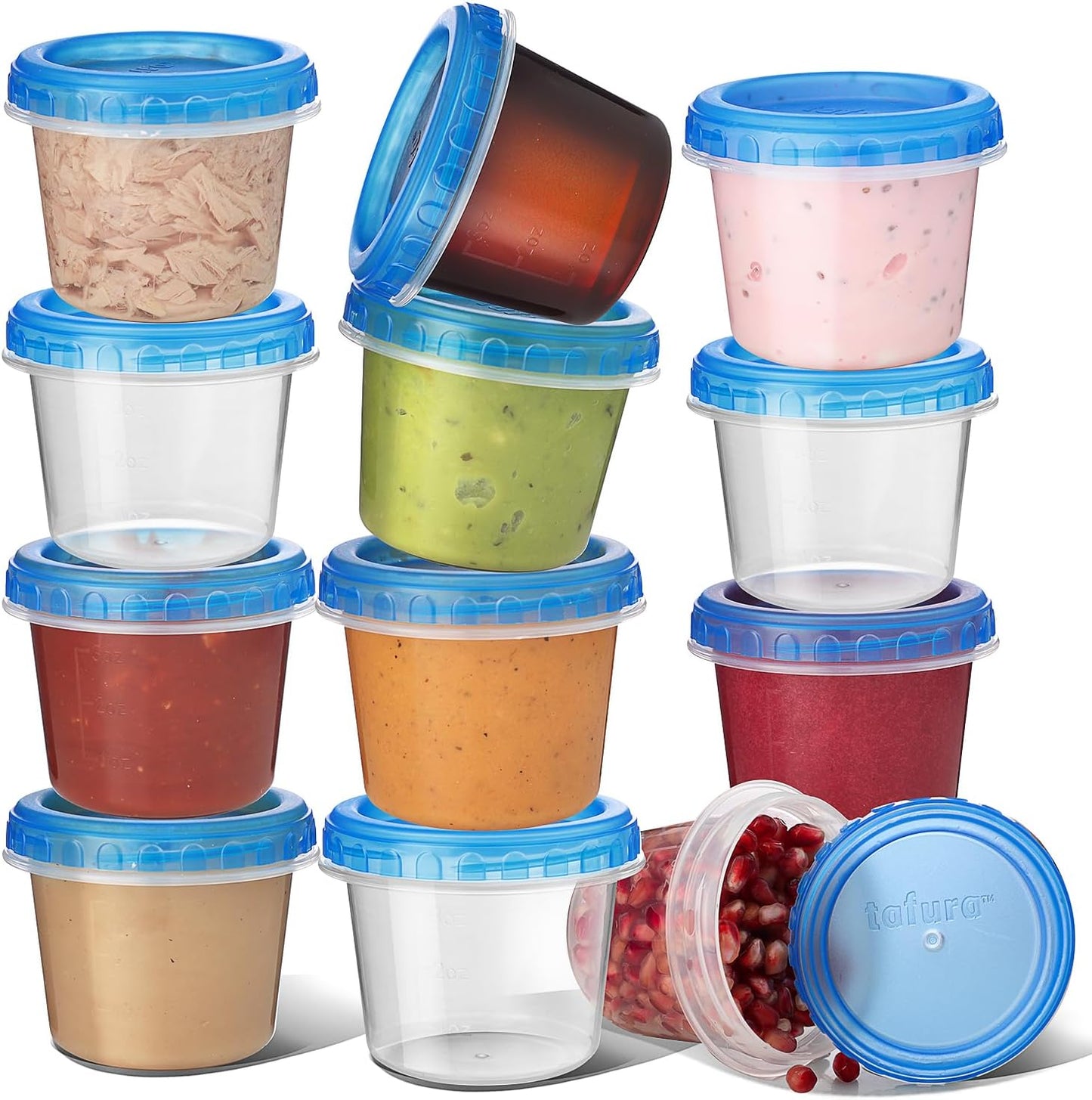 Tafura 10 Pack Leakproof Freezer Containers for Food with Twist Top Lids - 32 Oz BPA Free Reusable Plastic Soup Containers with Screw On Lids - Ideal for Meal Prep, Leftovers & Pantry Organization