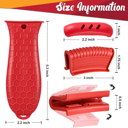 10Pcs Cast Iron Handle Cover, Silicone Pot Holders