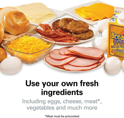 Hamilton Beach Breakfast Sandwich Maker with Egg Cooker Ring, Customize Ingredients, Perfect for English Muffins, Croissants, Mini Waffles, Perfect White Elephant Gifts, Mint (25482)