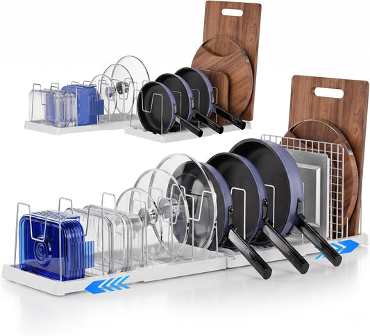 seasky Expandable pots pans and lid organizer for Cabinet & Counter