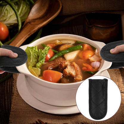 4 Pieces Hot Handle Covers Heat Resistant Pot Sleeve Grip Cotton Cast Iron Skillet Handle Covers Non-Slip Machine Washable Handle Mitts for Baking Cooking BBQ Kitchen Cookwares