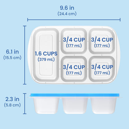 Bentgo Easyboxes - Reusable 5-Compartment Food Containers, Stackable 8-Piece Set, 4 Trays & 4 Lids, BPA-Free Food Storage for Meal Prep, School, & Work; Lunch Boxes with Patented Design (Classic)