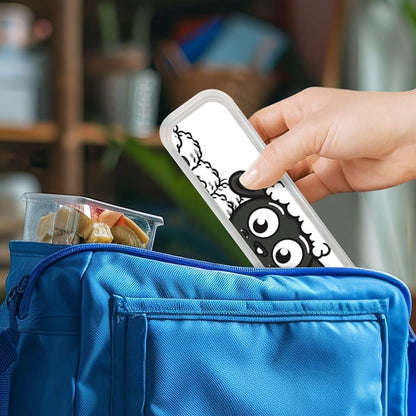 3-Piece Kids Silverware Set With Storage Case, Stainless Steel Reusable Children Safe Knife Spoon Fork Set Grim Reaper Children Flatware Set For Kids Lunch Box