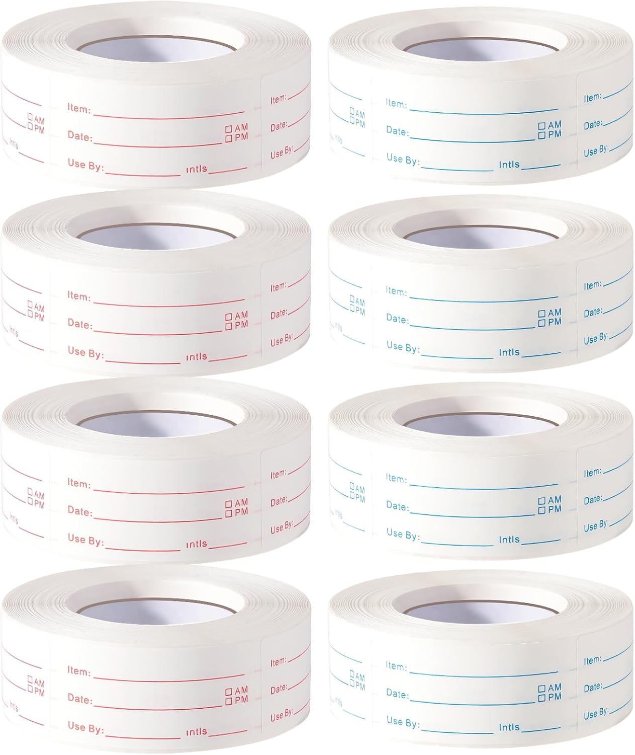 2 Rolls 1000 Pieces Removable Food Labels, 1 x 2 Inch Date Stickers for Freezer, Refrigerator Food Containers - Easy to Write On