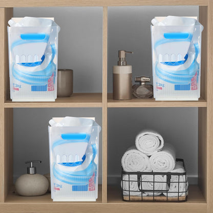 Qunclay 6 Plastic Freezer Organizer Bins with Wheel Set Clear Tall Narrow Kitchen Pantry Organizer Snack Storage Containers for Office Refrigerator(3 Sizes)