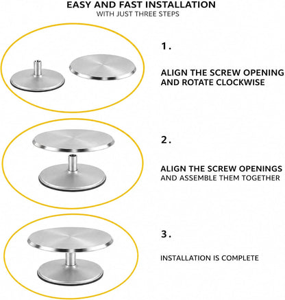 Aluminium 360° Rotating Detachable Cake Turntable – 12 Inch Non-Slip Cake Decorating Stand for Frosting, Icing, DIY Baking, Professional & Home Use