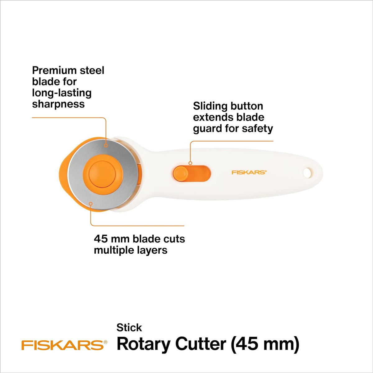 Fiskars 45mm Loop Rotary Cutter for Fabric, Arts, Crafts, Sewing