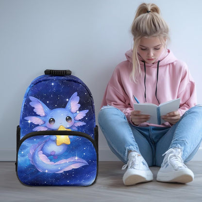 Cute Capybara Pizza Backpack for Girls, 5 Pcs Boys School Bag Set for Kids, 17 Inch Backpacks Lunch Pencil Box Reusable Utensils Case Set for Middle Elementary School, 3rd Grade Backpack