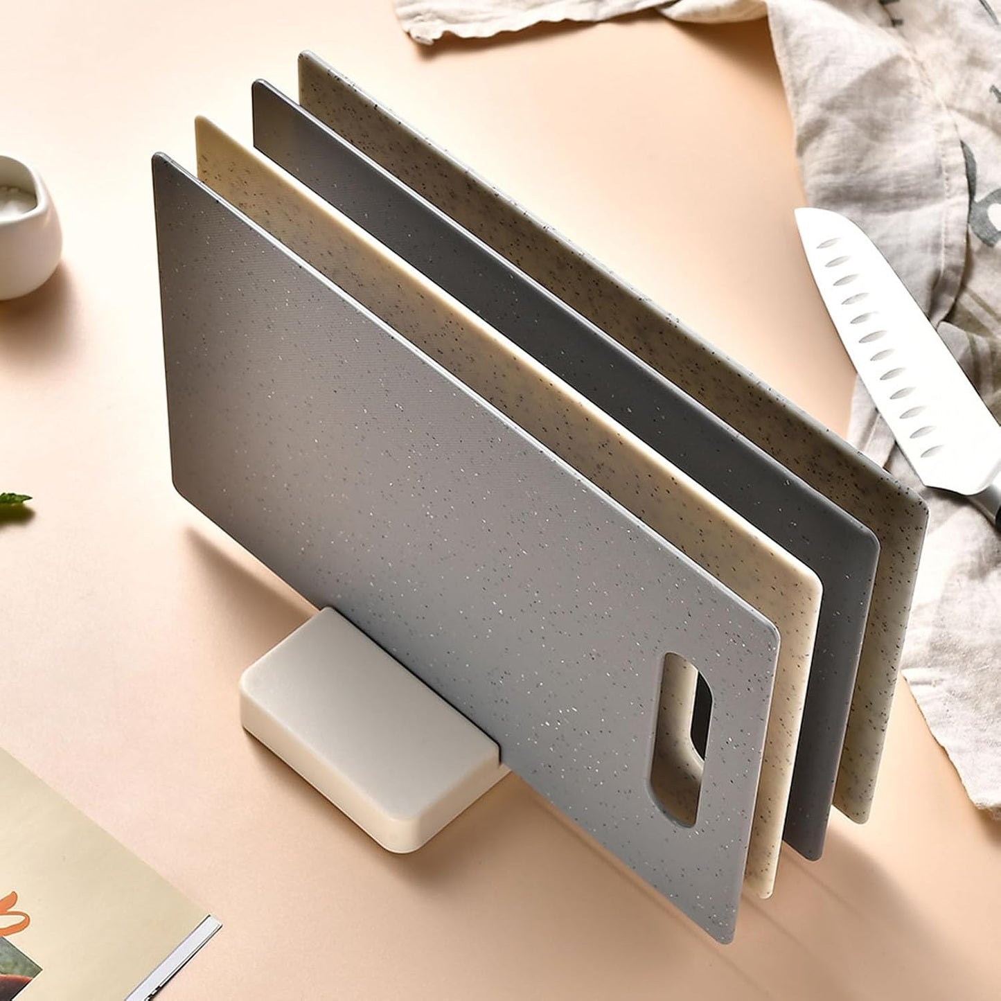 4PCS Cutting Mats with Anti Slip Base, Flexible Plastic Cutting Board for Kitchen, Colorful Extra Thick Chopping Mats Boards for Meat Veggies, 11.1x7.3x0.1in