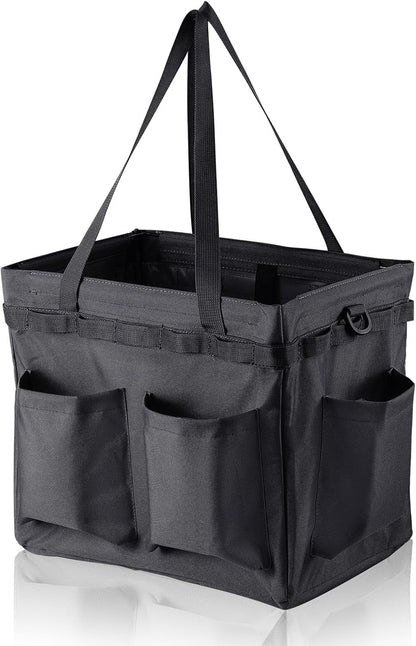 Car Trunk Organizer Multifunctional Storage Toolbox Carry Griddle,Large Grill Utensils Accessory Grilling Tools Basket Carrying Caddy Tool Tote Bag Storage Box Camp Cooking bbq Outdoor(Black)