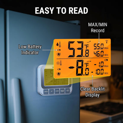 TempPro TempAir Wireless Freezer Fridge Thermometer with Alarm