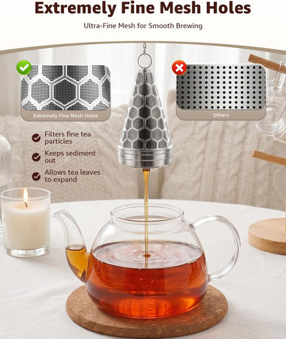Tea Infuser for Loose Leaf Tea 304 Stainless Steel Cone Tea Strainer