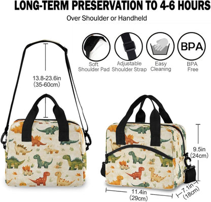 Colorful Leopard Insulated Lunch Bag Rainbow Animals Skin Print Reusable Cooler Lunch Tote Box with Shoulder Strap for Work Picnic School Beach