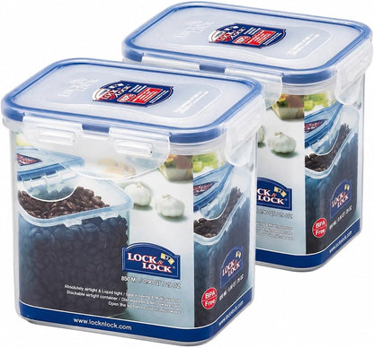 Lock & Lock Easy Essentials Food Storage Bin Set for Pasta, Flour, Sugar/Airtight Container Lids/BPA-Free/Dishwasher Safe, 8 Piece - Clear
