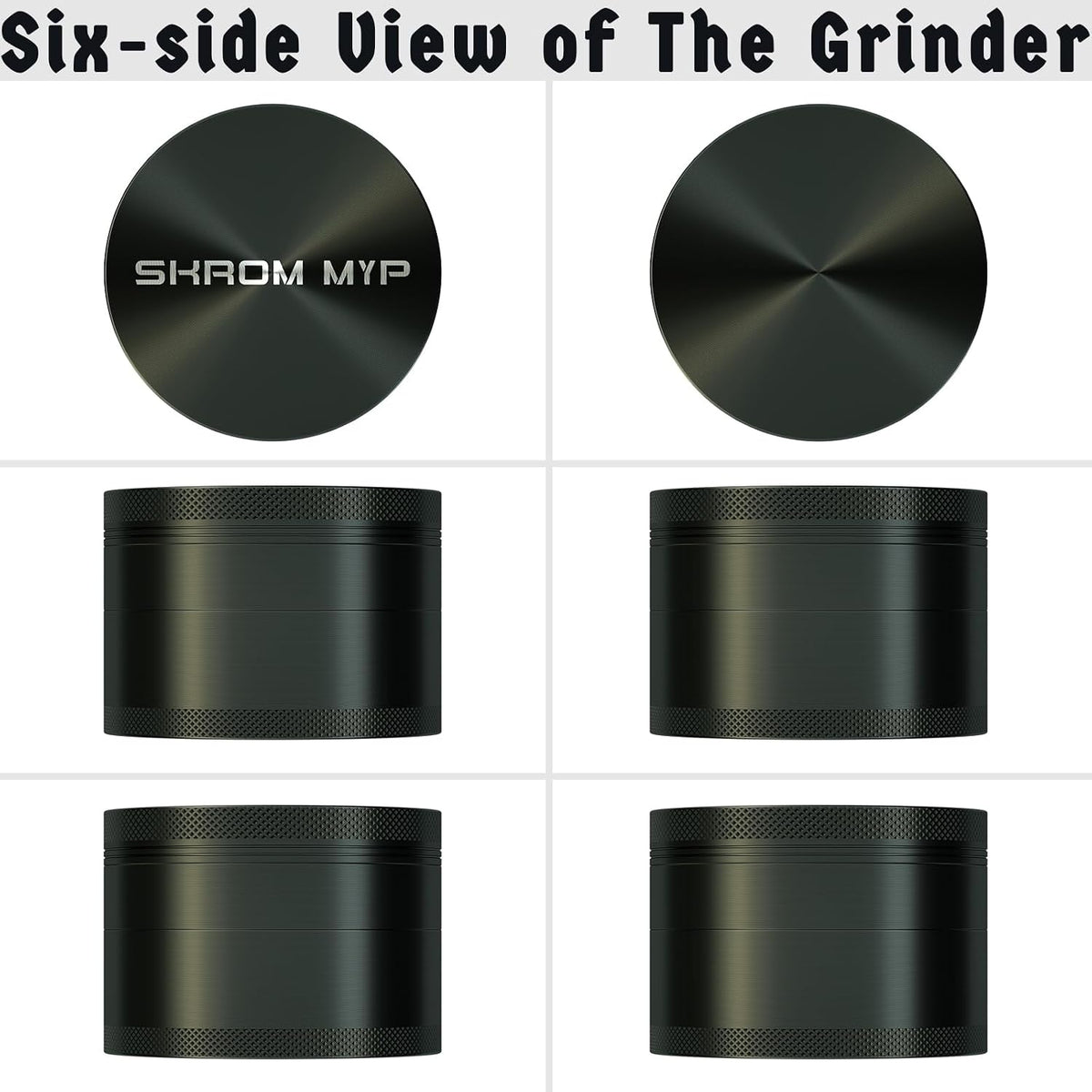 Spice Grinder, Aluminum Large 3" Kitchen Grinder (Grey)
