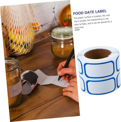 6Rolls Removable Food Date Label Stickers Practical Markers for Containers Easy to Write Strong Adhesive for Kitchen Storage and Organization
