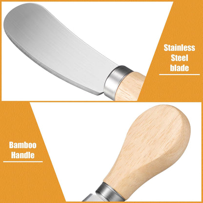 48 Pcs Cheese Spreader Knives, Cheese Knife with Wooden Handle