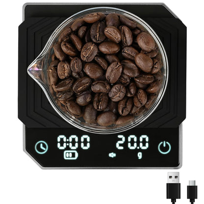 Walnut Coffee Bean Scale Set with Spritzer, Coffee Lover Gifts