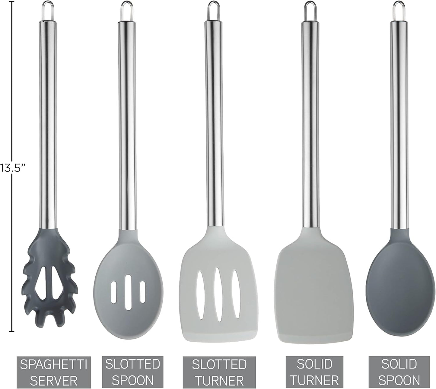 COOK WITH COLOR Silicone Cooking Utensils, Kitchen Utensil Set, Easy to Clean Silicone Kitchen Utensils, Cooking Utensils for Nonstick Cookware, Kitchen Gadgets Set, 38 Piece, Mint
