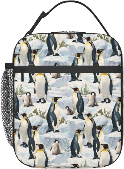 Reusable Sea Otter and Water Lily Lunch Box for Kids Girls Boys Women Adult, Insulated Cute Lunch Bag,Polyester Cooler Handbags Case for School Picnic Work Travel Outdoor Beach or Hiking